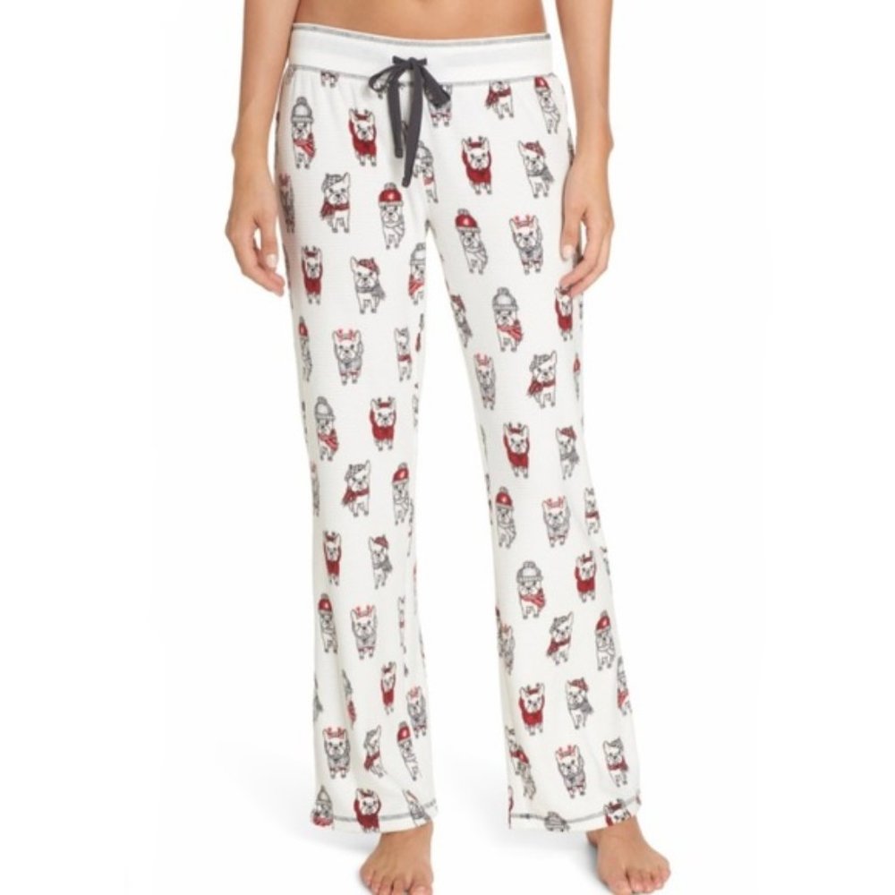 NWT $68 PJ Salvage Christmas French Bull Dog Frenchie Christmas Pajama Pants